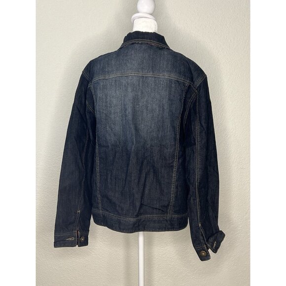 Coldwater Creek Jean Jacket Sz XL front Pockets Button Up Flannel Accents - Picture 6 of 9